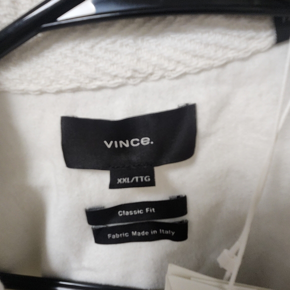 Vince White Textured Italian 100 Percent Cotton Men's Casual Shirt - Picture 2 of 5